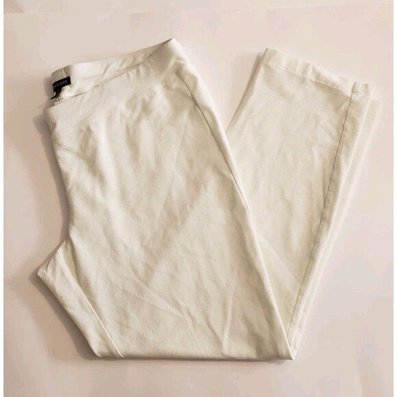 Eileen Fisher Size Medium Washable Stretch Crepe Slim Ankle Pull On Pants Ivory - Picture 2 of 12